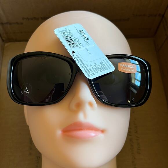 Solar Shield Fits Over Polarized Square Sunglasses Black Gold L - Picture 1 of 9